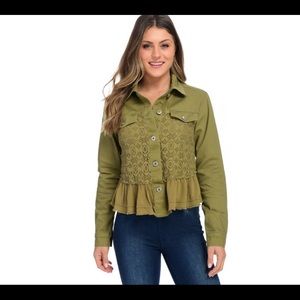 KATE & MALLORY Stretch Lace and Voile Jacket